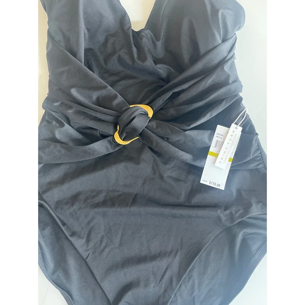 Trina Turk‎ Monaco Wrap One-Piece Swimsuit Women's Size 14